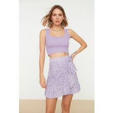 Wickelvariante Röcke Trendyol Collection Damen Schwungrad Gestrickter Rock. Skirt, Lila