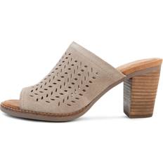 Toms Women Heels & Pumps Toms Majorca Mule Heels in Desert Taupe Suede