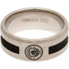 L - Men Rings Manchester City FC Manchester city black inlay ring