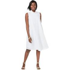 Jessica London Dresses Jessica London Plus Women's Georgette Mock Neck Dress in White Size 14