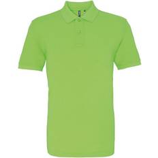 Men - Viscose Polo Shirts ASQUITH & FOX Plain Short Sleeve Polo Shirt Green