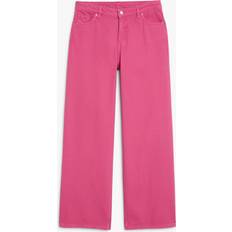 Monki Naoki Hot Pink Jeans Lav Talje Og Lige Ben, Loose jeans størrelse W