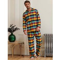 Multicoloured Pyjamas British Boxers 'Edinburgh' Check Brushed Cotton Pyjama Set Multi