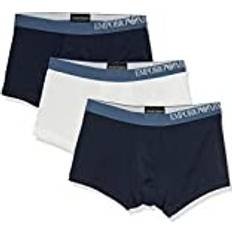 Armani Herre Undertøj Armani Mens 3-Pack Boxer Briefs in Navy-White Cotton