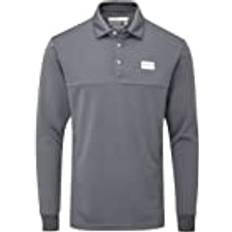 Golf - Grey Clothing Stuburt Sport-tech Windproof Long Sleeve Polo Shirt