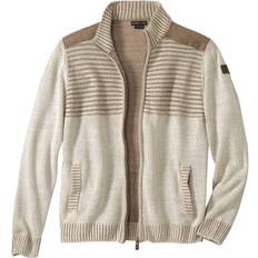 Suède jas Jassen Knitted Faux Suede Shoulder Panels Jacket Beige