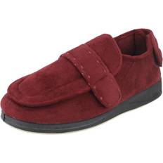 Red - Unisex Slippers Padders ENFOLD Microsuede Extra Wide 2E Full Slippers Burgund