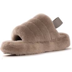 Sheepskin Sandals AUS WOOLI AUSTRALIA Sheepskin Wool Sorrento Sandals Light Grey