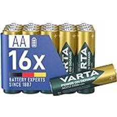 Varta Batterier AA, uppladdningsbar, paket med 16, Recharge Accu Power on Demand, laddningsbart batteri, 2100 mAh Ni-MH, ingen minneseffekt, förladdade, redo att använda [Exklusivt på Amazon]