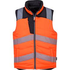 Clothing Portwest PW3 Hi-Vis Reversible Bodywarmer PW374 Orange/Black Colou