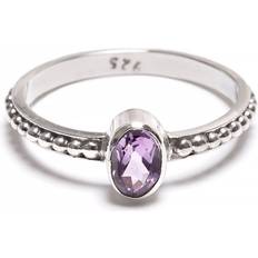 Bali Ringar Ametist fasettslipad sten silverring Filigran silversmycken