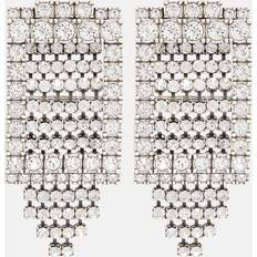 Balenciaga Club crystal-embellished drop earrings silver One fits all