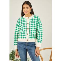 White - Women Cardigans Yumi Houndstooth Cardigan