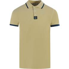 Beige Polo Shirts Aquascutum Branded Shoulder Tipped Beige Polo Shirt