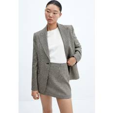 Akryl Kjolar Mango Houndstooth Straight Mini Skirt Dam Korta Kjolar