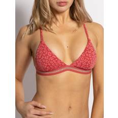 Jersey Bikini's Protest Leopard Triangle Bikini Top - Pink