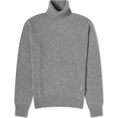 Cachemira Tops Ami Paris Men's Tonal Heart Cashmere Roll Neck Knit - Heather Grey