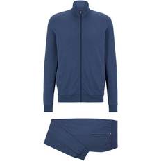 BOSS Bodywear Logo Cotton-Blend Tracksuit Blue