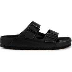 Birkenstock Arizona Black Leather Sliders