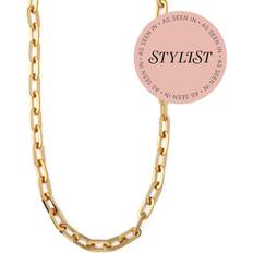 Orelia Chunky Link Chain Necklace, Gold