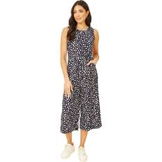 Blue - Jumpsuits Jumpsuits & Overalls Yumi Navy Blotch Print Culotte Jumpsuit