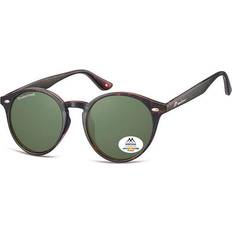 Montana Round Womens Turtle G15 Polarized Sunglasses - Brown