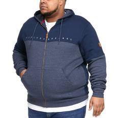 Denim Jumpers D555 D555 Plus Moreton Zip Hoodie Navy/Denim Marl Colour: Navy/Denim