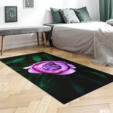 Morado Alfombras Tapis En Vinyle Pivoines Violettes En Fleur Devant Des Feuilles Morado