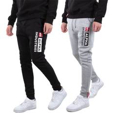 Alpha Industries Joggers Trousers Alpha Industries Block-Logo Jogger Jogginghose für Herren Grey Heather