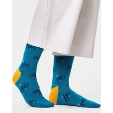 Turkoosi Sukat Happy Socks Bike Crew Sock - Turquoise/Light Green/Dark Yellow/Light Blue