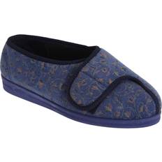 Helen Floral Superwide Slippers Dark Blue