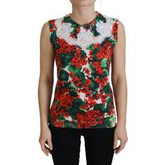 Floral - Woman Tank Tops Dolce & Gabbana White Floral Wool Lace Vest Tank Top IT42