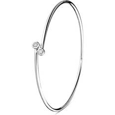 White Gold Bracelets Bloch 18ct White Gold 0.10ct Diamond Tube Set Crossover Bangle