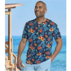 Florals - Men T-shirts Atlas For Men Lace Up T-Shirt Dark Navy