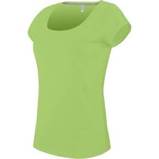 Boat Neck Short Sleeve T-Shirt Lime