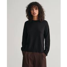 Gant Superfine Lambswool Crew Neck Dam, Black