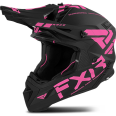 FXR Helium Race Div Crosshjälm - Svart/Elektrisk Rosa