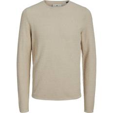 Jack & Jones Jersey Tröjor Jack & Jones Enfärgat Stickad Tröja Beige