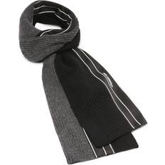 Accessories Karl Lagerfeld Paris Men's Striped Wool Blend Scarf Black