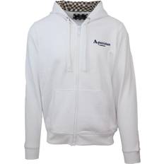 Aquascutum Classic Embossed Signature Logo White Zip-Up Hoodie