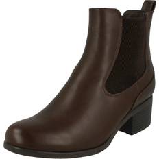 Down To Earth UK 3, Dark Brown Brown Ladies Down To Earth Chelsea Boots
