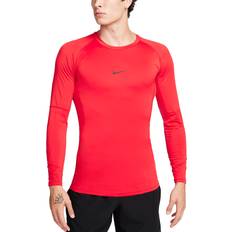 Herre - Rød - Træningstøj Nike Pro Baselayer Dri-FIT Rød/Sort Lange Ærmer