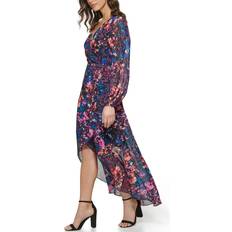 Guess Long Dresses Guess Women's Chiffon Printed Maxi, Black Multi