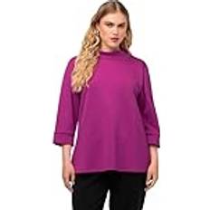 Purple - Turtleneck Sweaters Ulla Popken Mock Turtleneck 3/4 Sleeve Sweatshirt purple