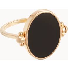 Beige - Women Rings Merci Maman Personalised Black Enamel Spinning Ring