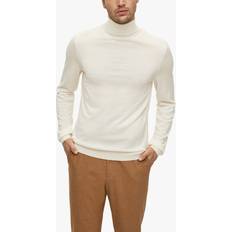 Wolle Oberteile BOSS Rollkragenpullover Slim Fit MUSSO creme