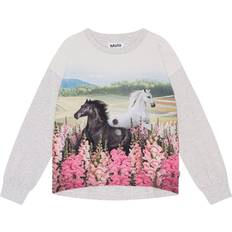 Heste Overdele Børnetøj Molo Reniza Langærmet T-shirt, Meadow Horses