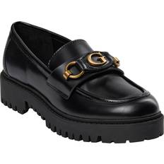 Guess Damen Loafers Guess Damenschuh oragen schuh mokassin aus leder nero1 wahl = p nero1 fl8 Schwarz