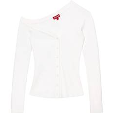 Stretch Cardigans Staud White Craftsman Cardigan