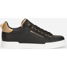 Dolce & Gabbana Sneakers Dolce & Gabbana Black Portofino Sneakers 8E831 Nero/Oro IT